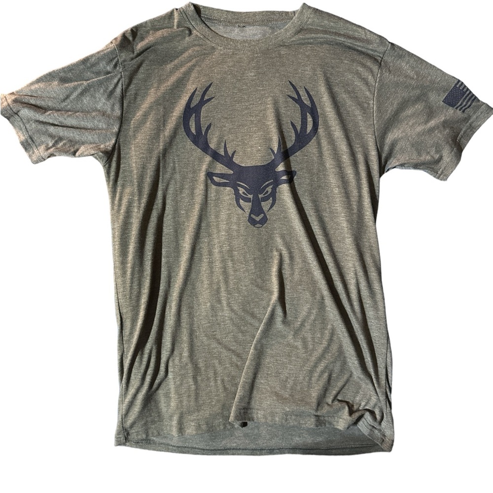 Bucked Up Military Green / Black logo Men’s T-shirt, Large